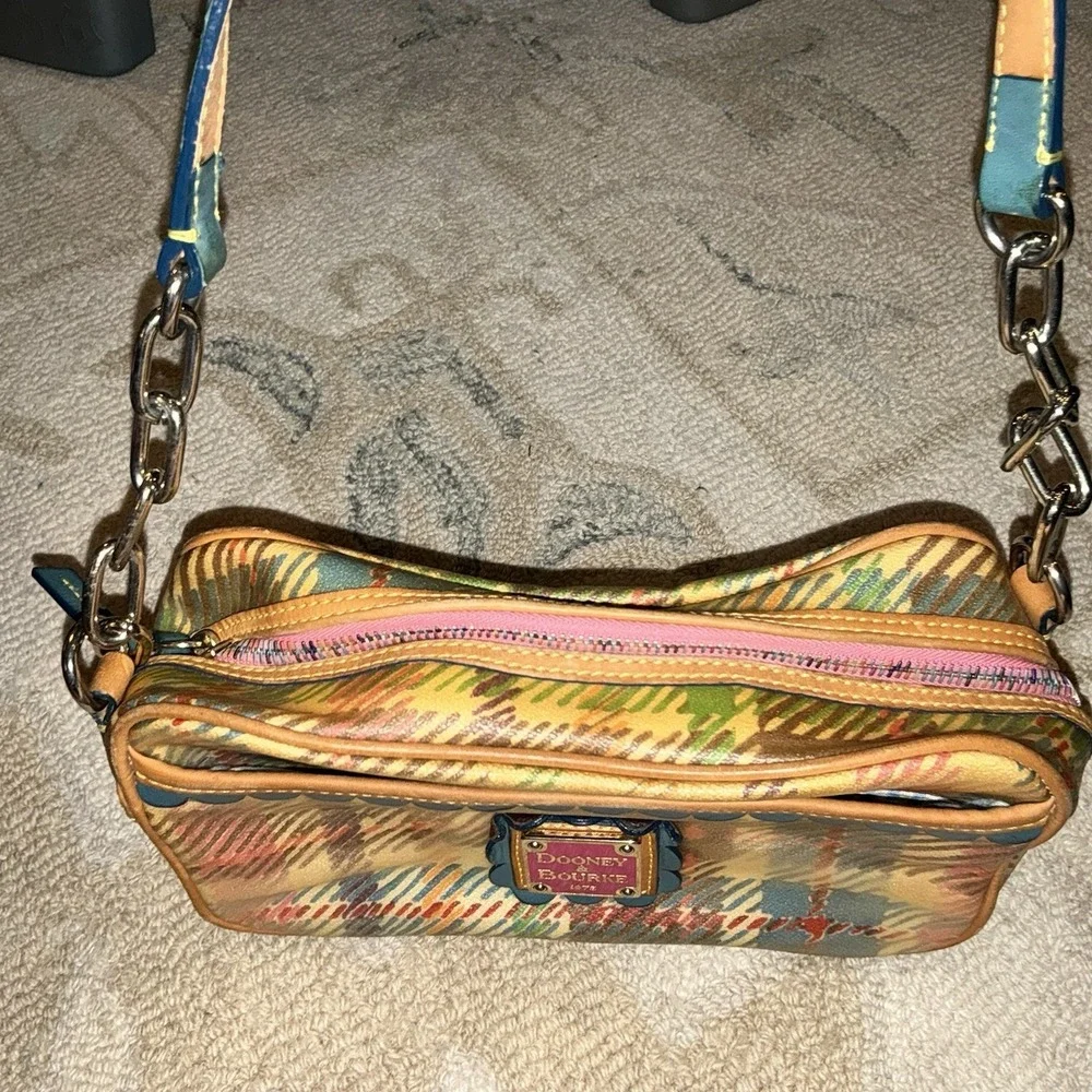 Dooney & Bourke Y2K Multicolor‎ Plaid Baguette Shoulder Bag